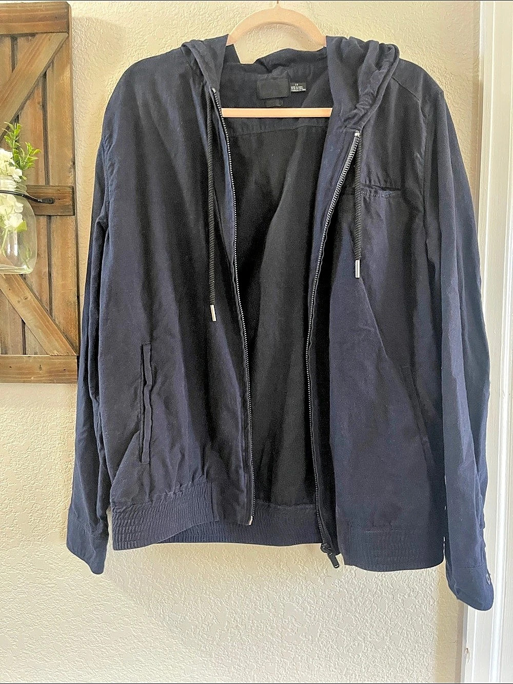 Converse Jack Purcell Hooded Lightweight Jacket dark blue Large Like New